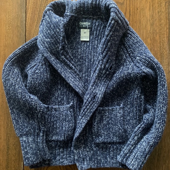 OshKosh B'gosh Other - Chunky knit cardigan, navy shawl collar sweater